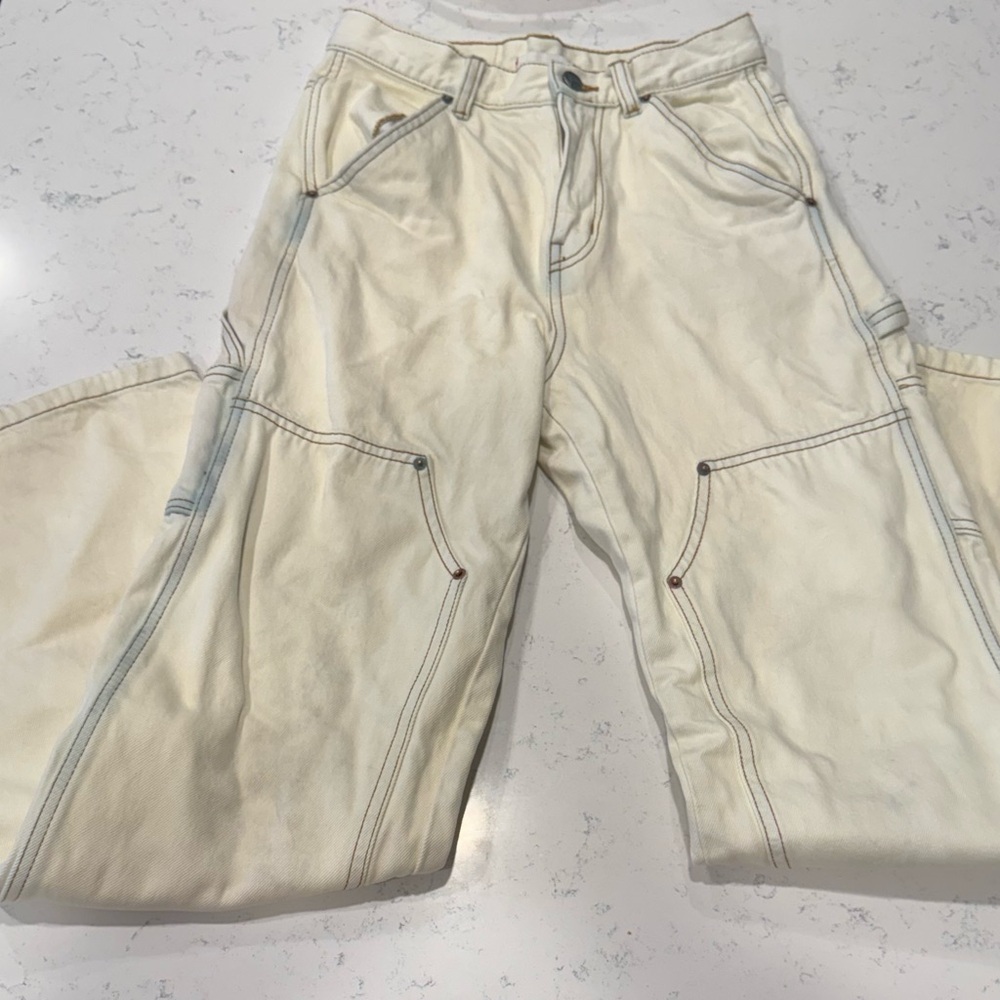 Bdg High Rise Carpenter Size 25 Womens White Wash Jeans